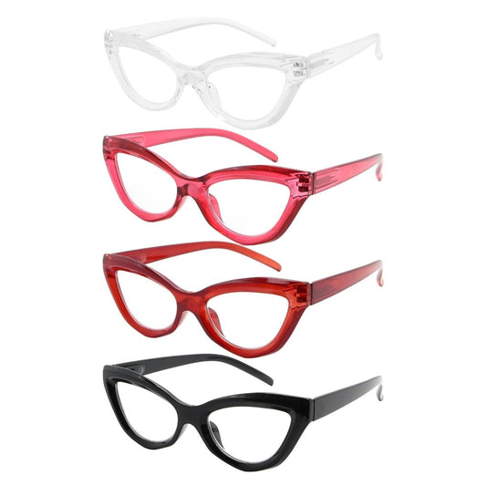 4 Pack Stylsih Cat-eye Frame Reading Glasses for Women R2033eyekeeper.com