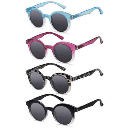 4 Pack Unique Design Round Bifocal Sunglasses Women SBR2032eyekeeper.com