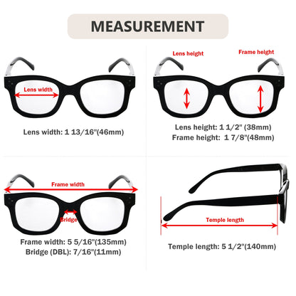 4 Pack Vintage Large Frame Reading Glasses for Women R2002