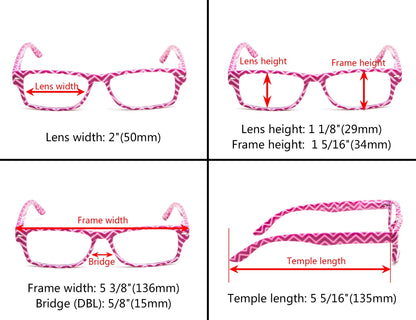 5 Pack Attractive Patterned Reading Glasses Women R066