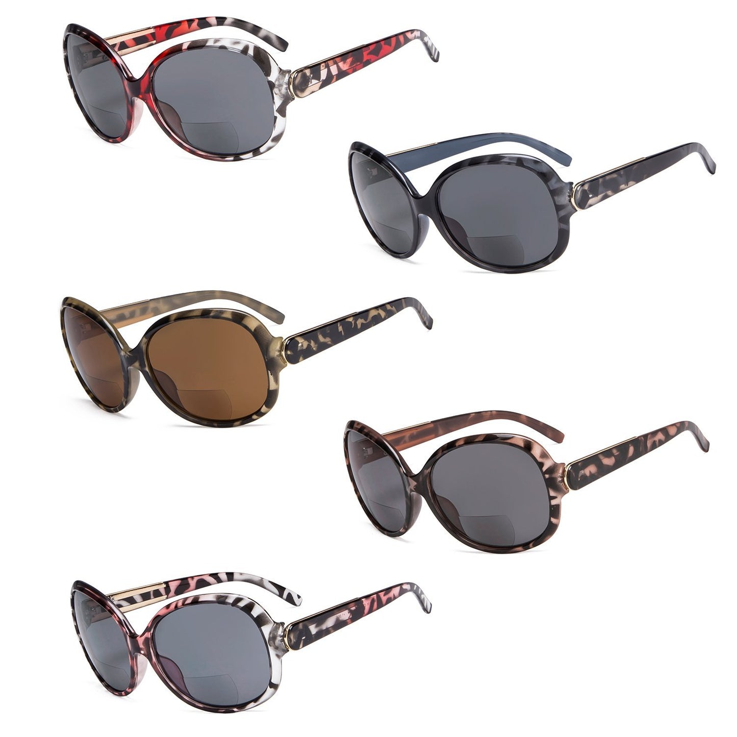Oversized Bifocal Reading Sunglasses for Women S055