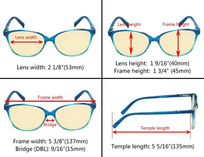 5 Pack Cat-eye Computer Reading Glasses for Women TMFH2eyekeeper.com