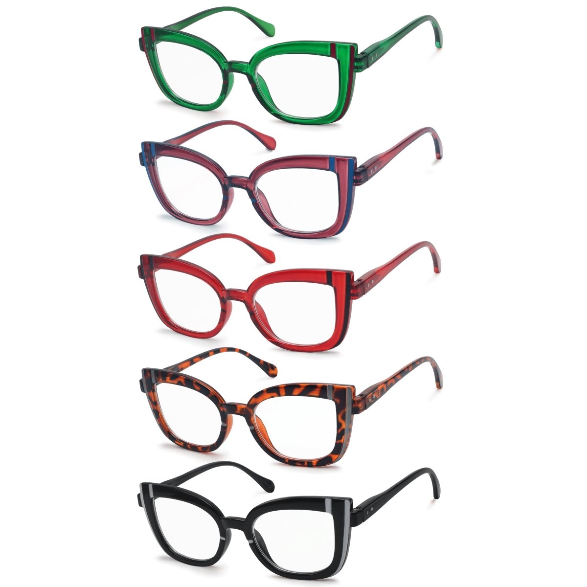 5 Pack Cat-eye Reading Glasses Stylish Readers Women R2117