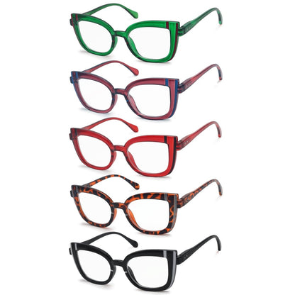 5 Pack Cat-eye Reading Glasses Stylish Readers Women R2117