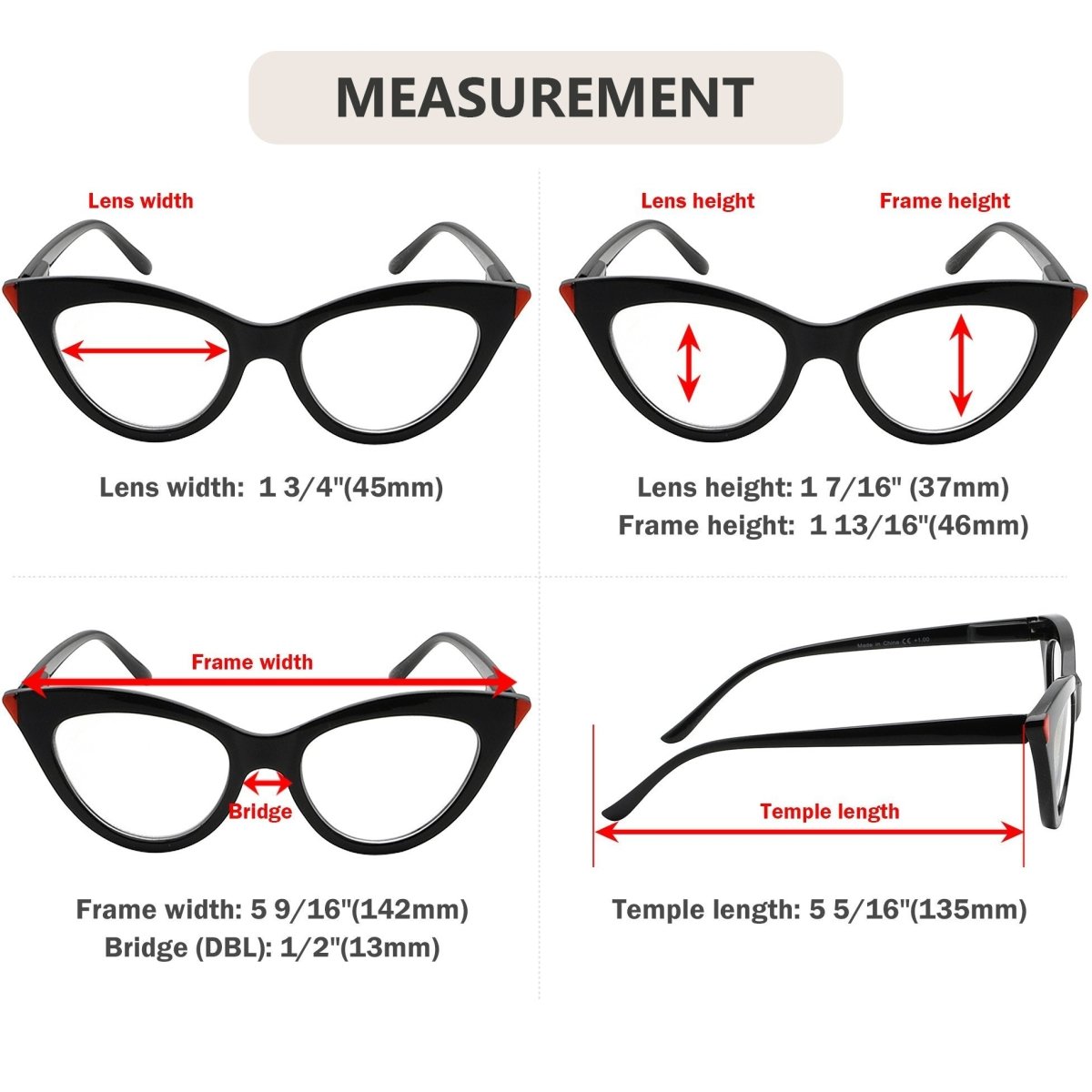 Cat Eye Reading Glasses for Women