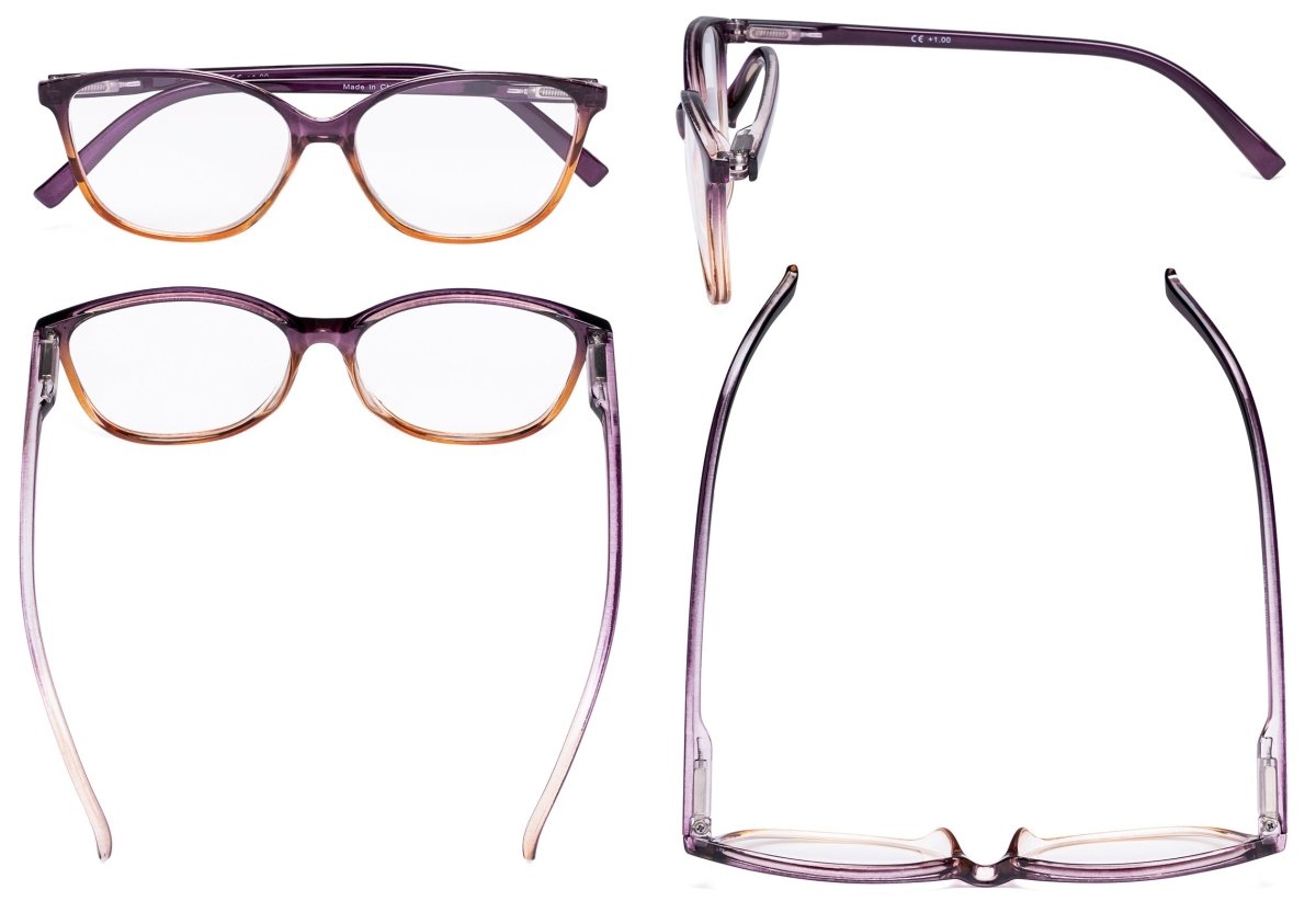 5 Pack Cat-eye Stylish Reading Glasses for Women RFH2-Aeyekeeper.com