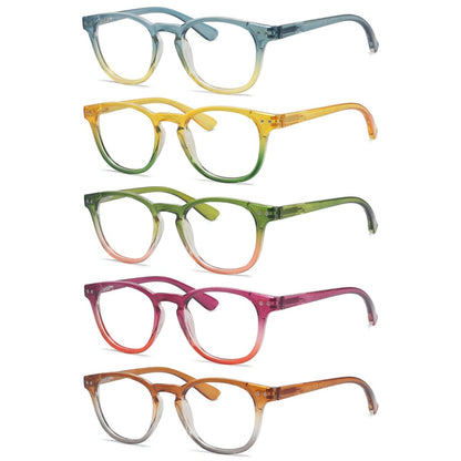 5 Pack Fashion Two Tones Reading Glasses for Women R144eyekeeper.com
