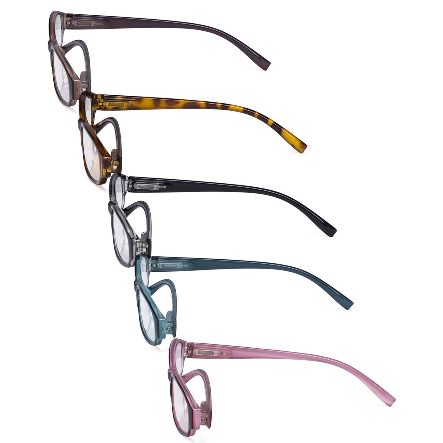 5 Pack Reading Glasses Small Narrow Lens for Women R9104K