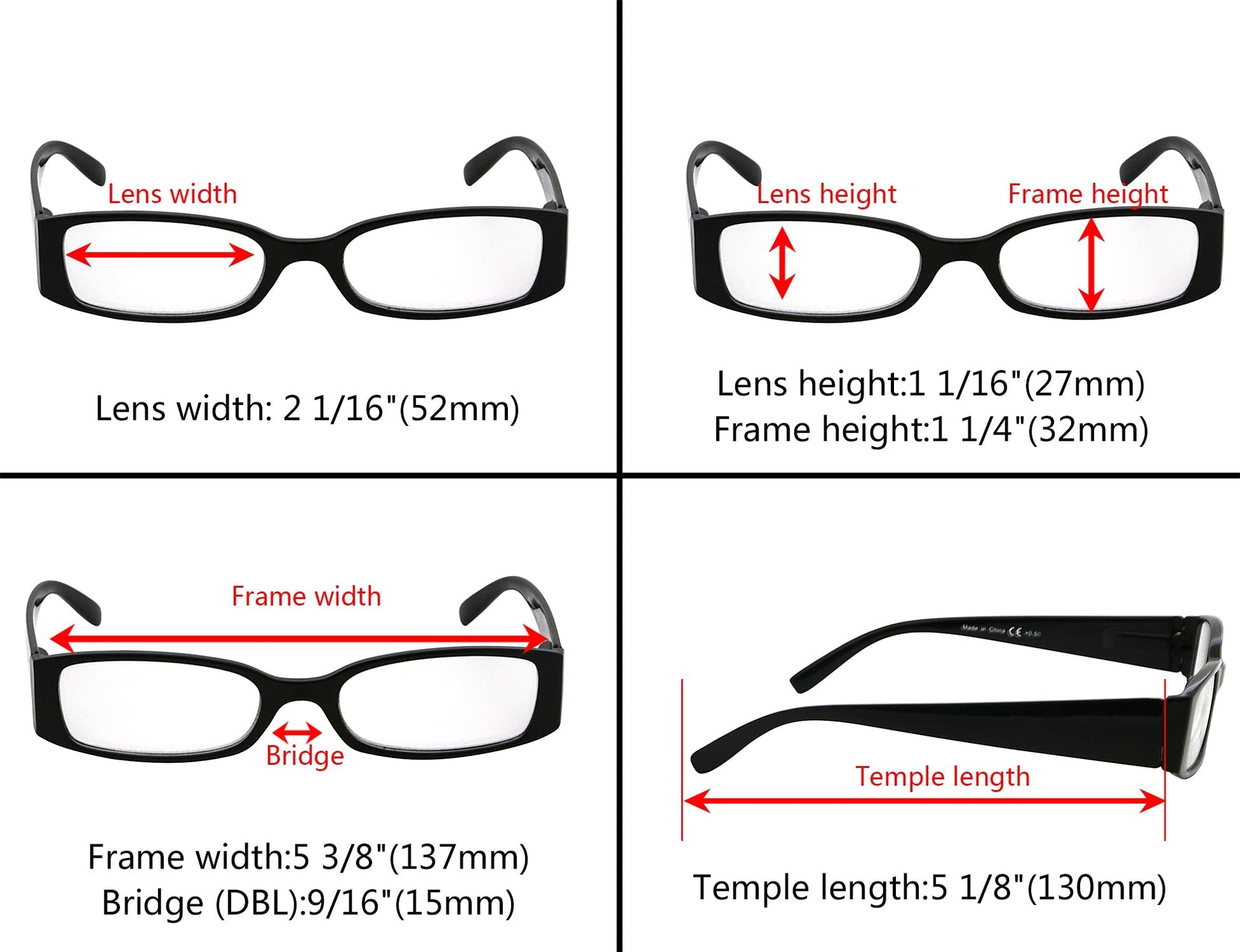 5 Pack Reading Glasses with Different Pattern Arm Women R040
