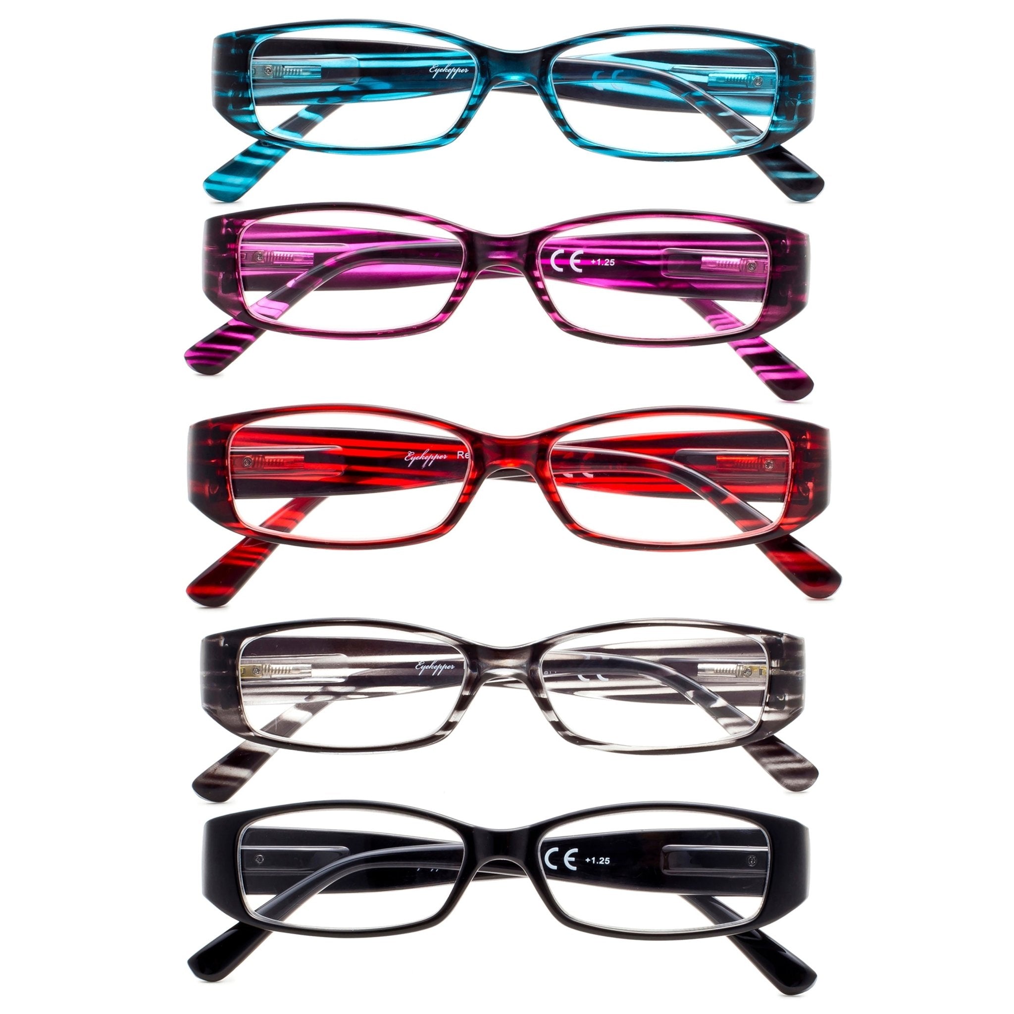 Reading Glasses Crystal Design Specs 5 Pack for Women eyekeeper
