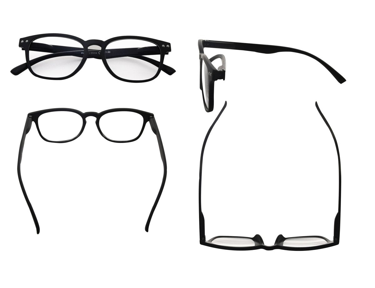 5 Pack Retro Square Reading Glasses for Women and Men R079eyekeeper.com