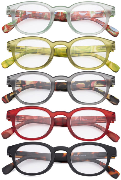 5 Pack Vintage Pattern Design Reading Glasses Women R124F