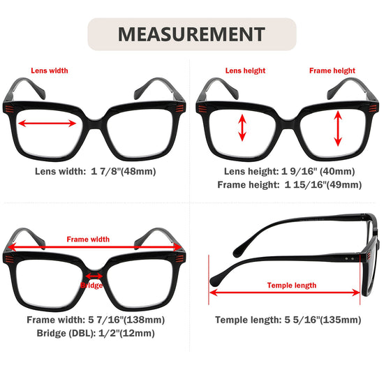 5 Pack Stylish Reading Glasses Fashionable Eyeglasses Women Men ...