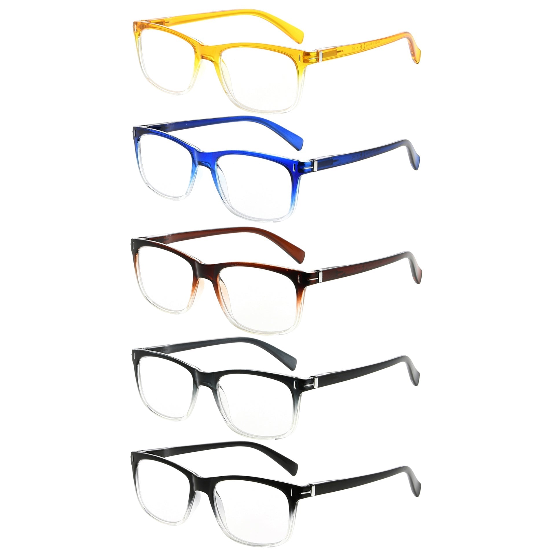 5 Pack Stylish Rectangle Reading Glasses Women Men R150