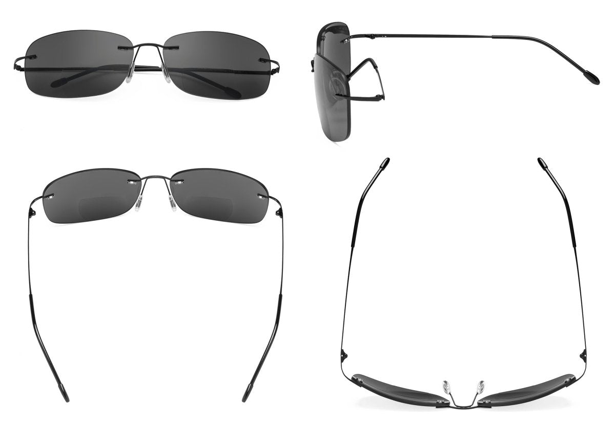 6 Pack Lightweight Rimless Bifocal Reading Sunglasses SGWK2eyekeeper.com