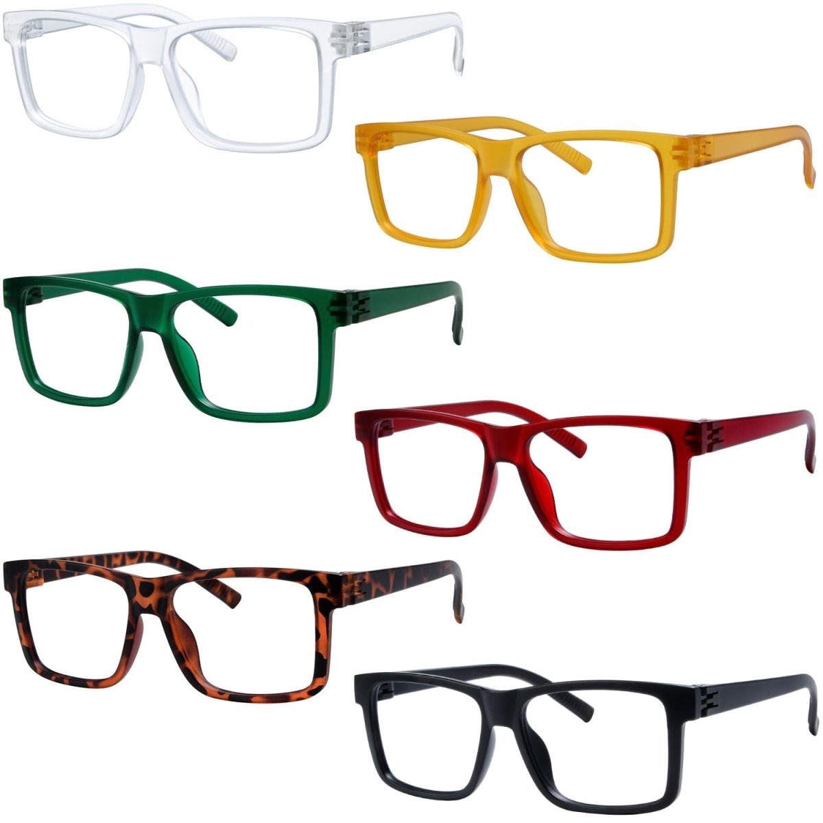 6 Pack Oversized Metal-free Screwless Reading Glasses R2508eyekeeper.com