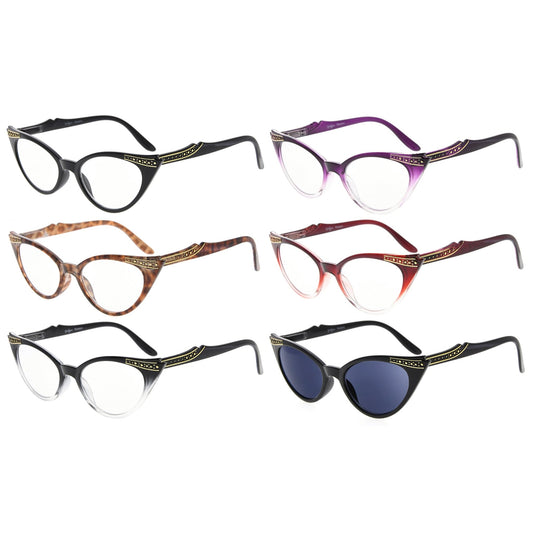 Cat-eye Reading Glasses Include Sunshine Readers  R914