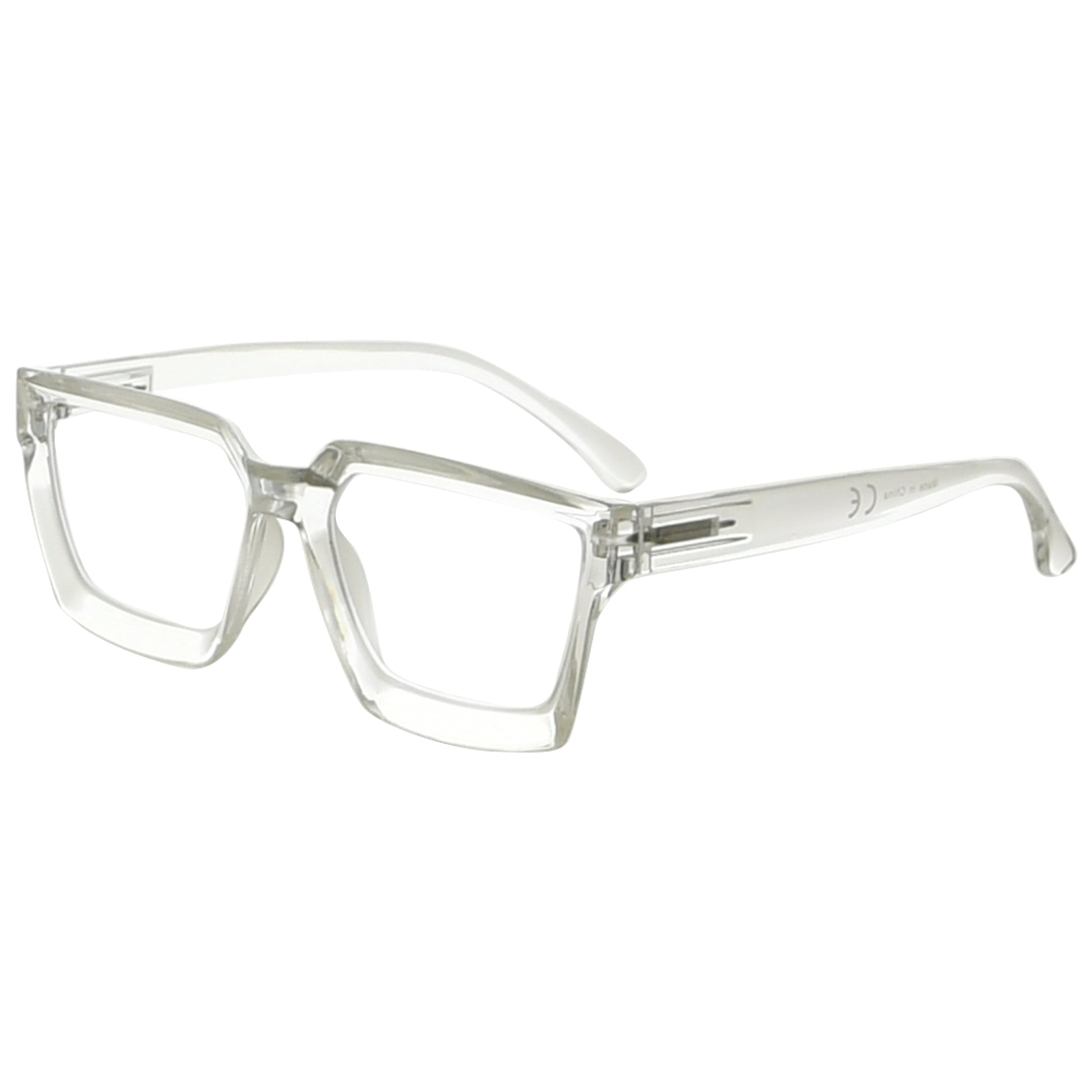 Large Frame Reading Glasses Clear R2003