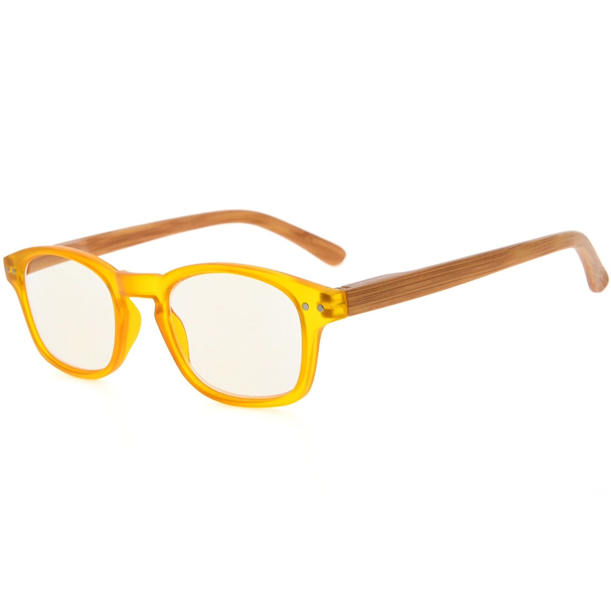 Bamboo-look Temples Computer Reading Glasses Yellow CG034