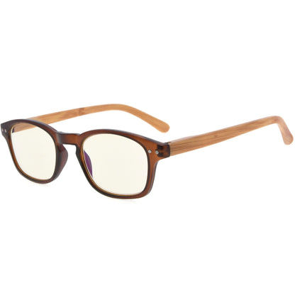 Bamboo-look Temples Computer Reading Glasses Brown CG034