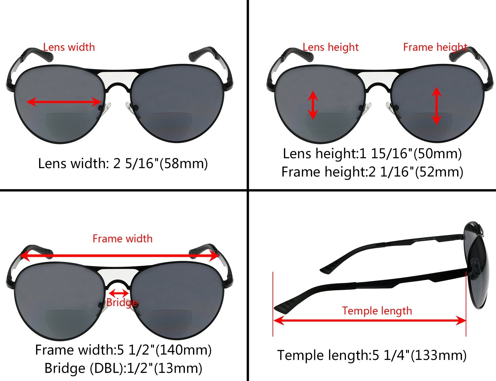 Fashionable Sunglasses Bifocal Pilot Style Reading Men – eyekeeper.com