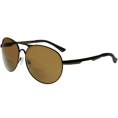 Pilot Style Bifocal Sunglasses Brown SG803