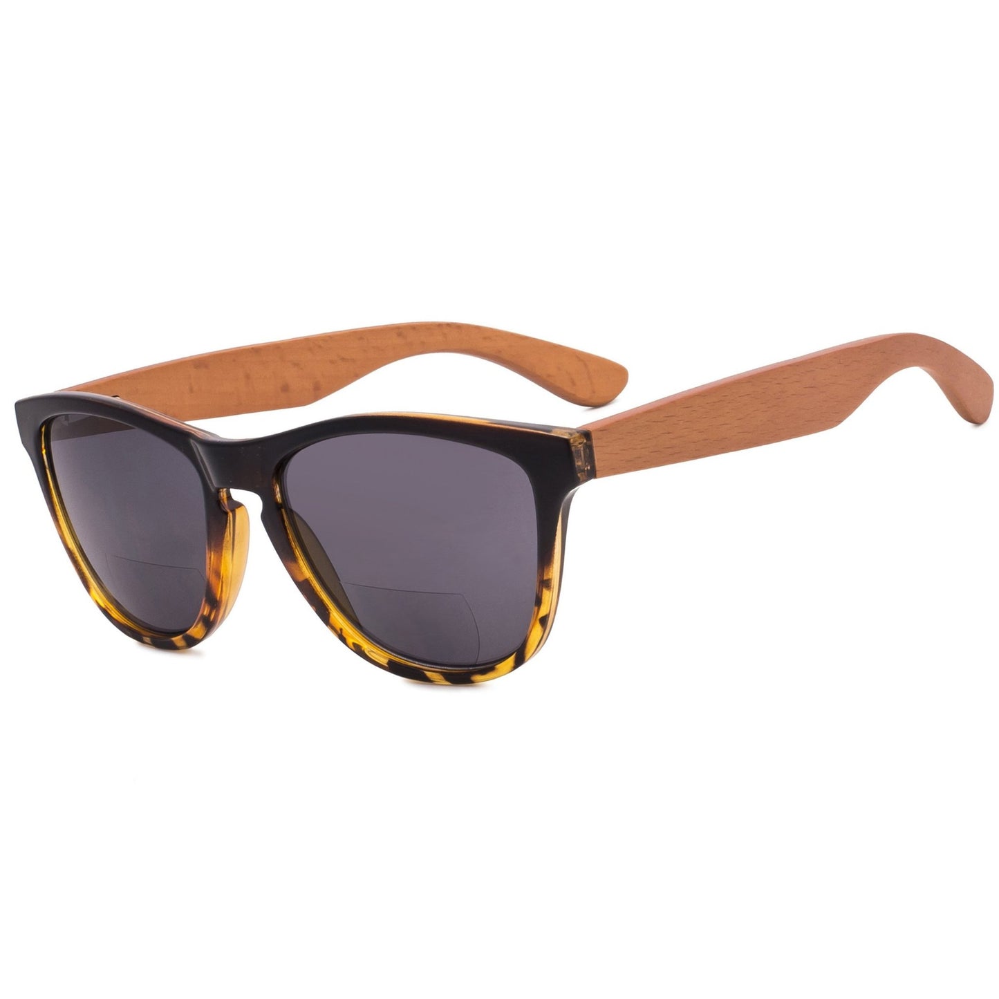 Bifocal Sunglasses with Wood Temples for Women SGH001-6