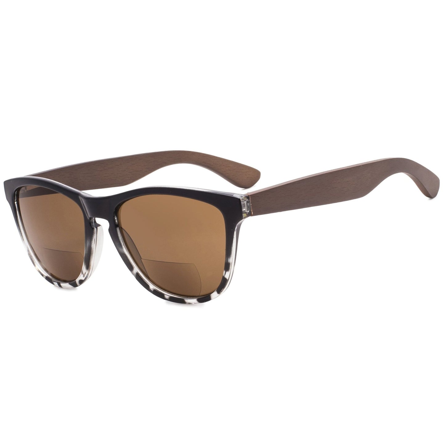 Oval Bifocal Sunglasses Black White Tortoise SGH001-6
