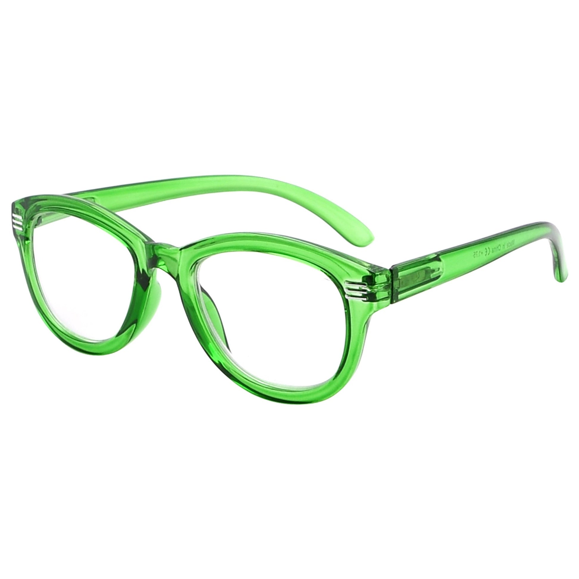 Large Frame Reading Glasses Green R2107
