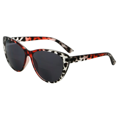 Cat-eye Bifocal Reading Sunglasses Black Red Tortoise S033