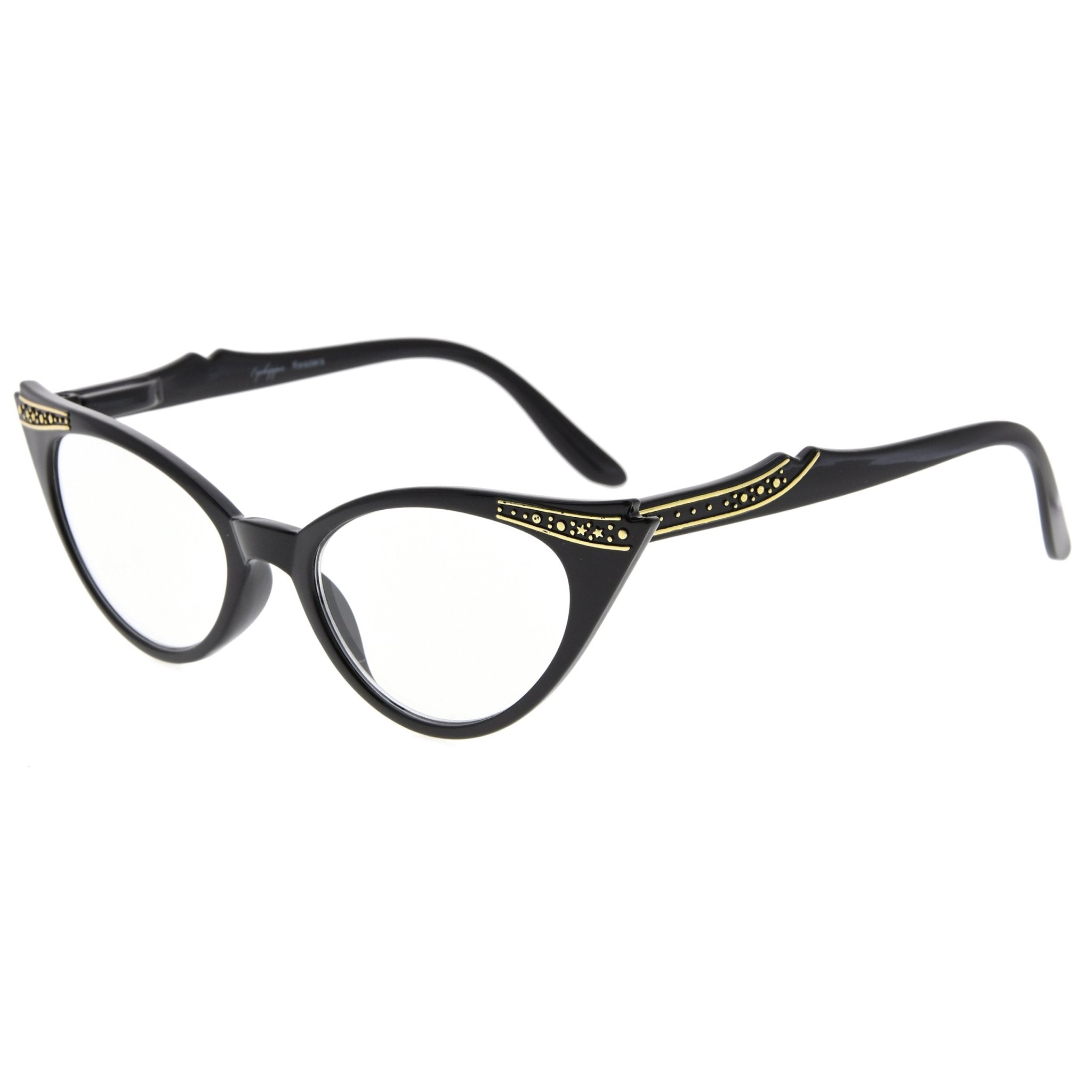 Reading Glasses Cat eye Gold Decoration for Women eyekeeper