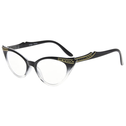 Vintage Cat Eye Reading Glasses Black/Transparent R914