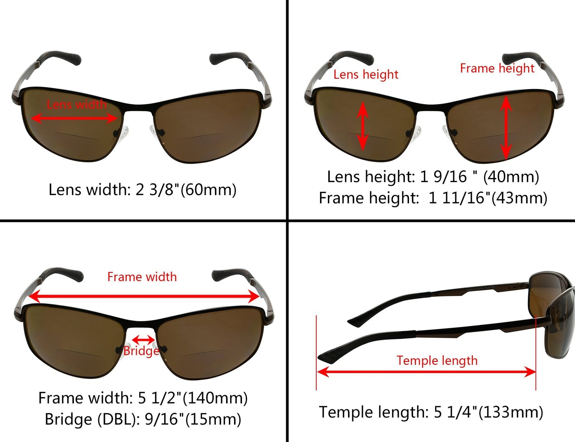 Bifocal Sunglasses Dimension