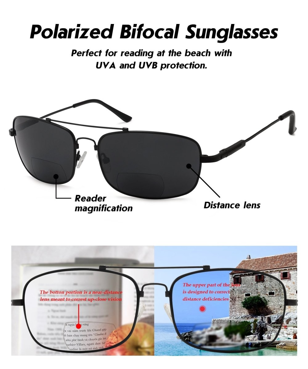 Big & Tall 22 Unisex Polarized BIFOCAL Reading Sunglasses in Crystal Clear  58 mm - Polarized World
