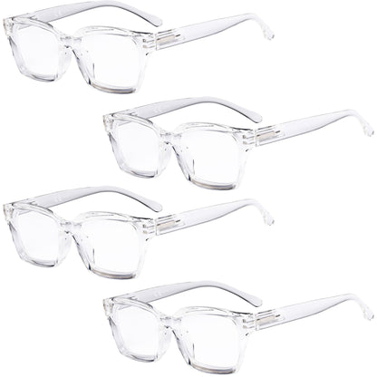 4 Pack Oversized Square Reading Glasses Women Reader R9106-1