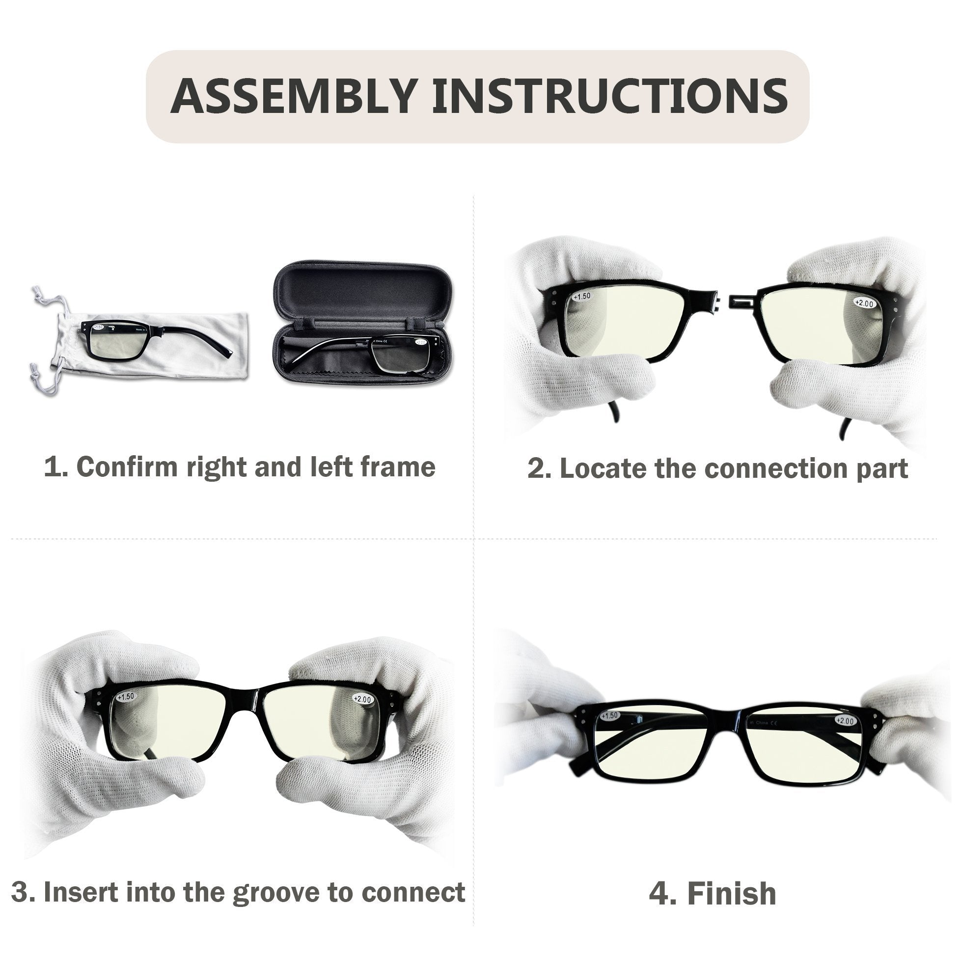 Reading Glasses Blue Light Blocking with Different Power for Each Eye