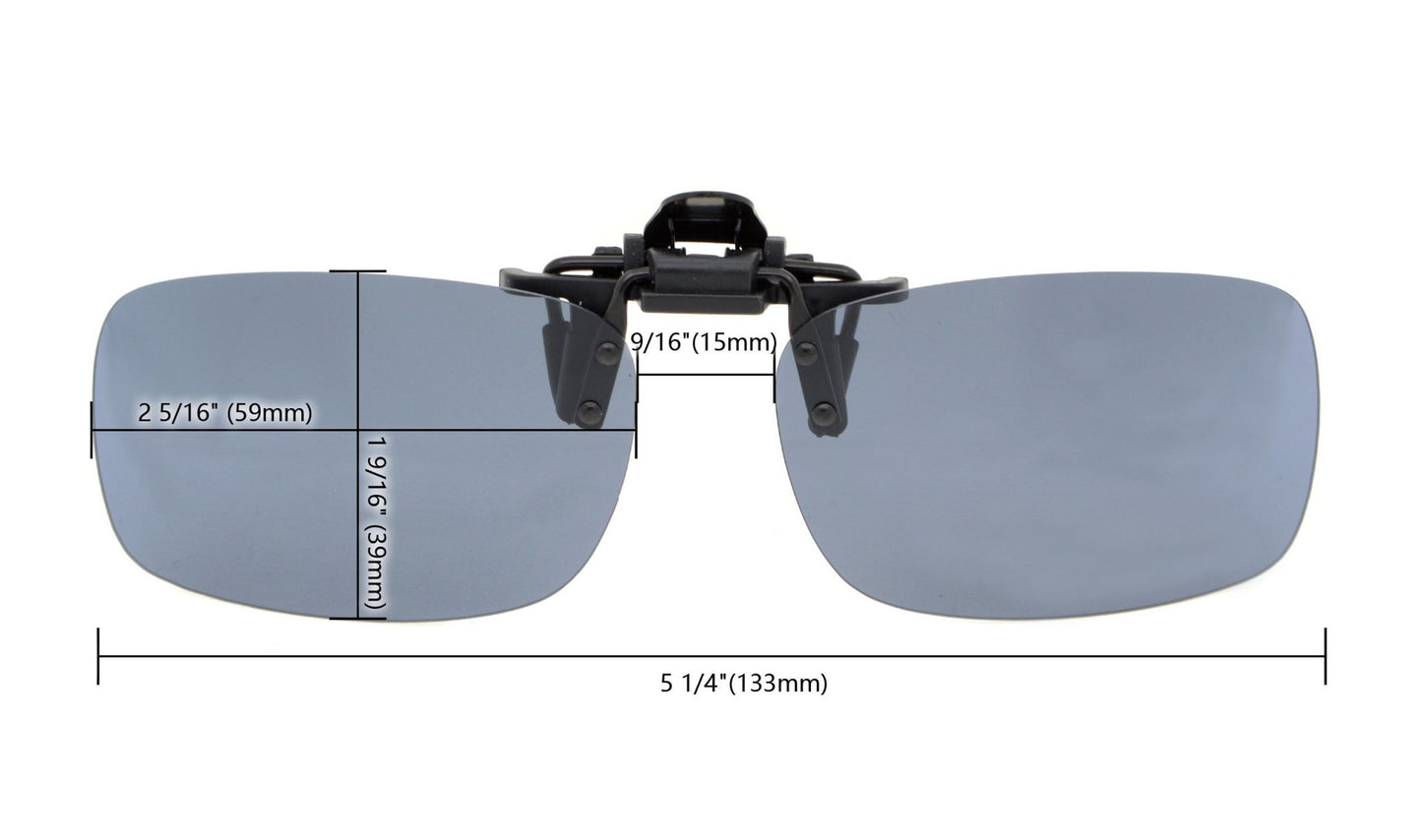 Flip-up Clip-on Sunglasses Polarized 59x39 MM JQ2
