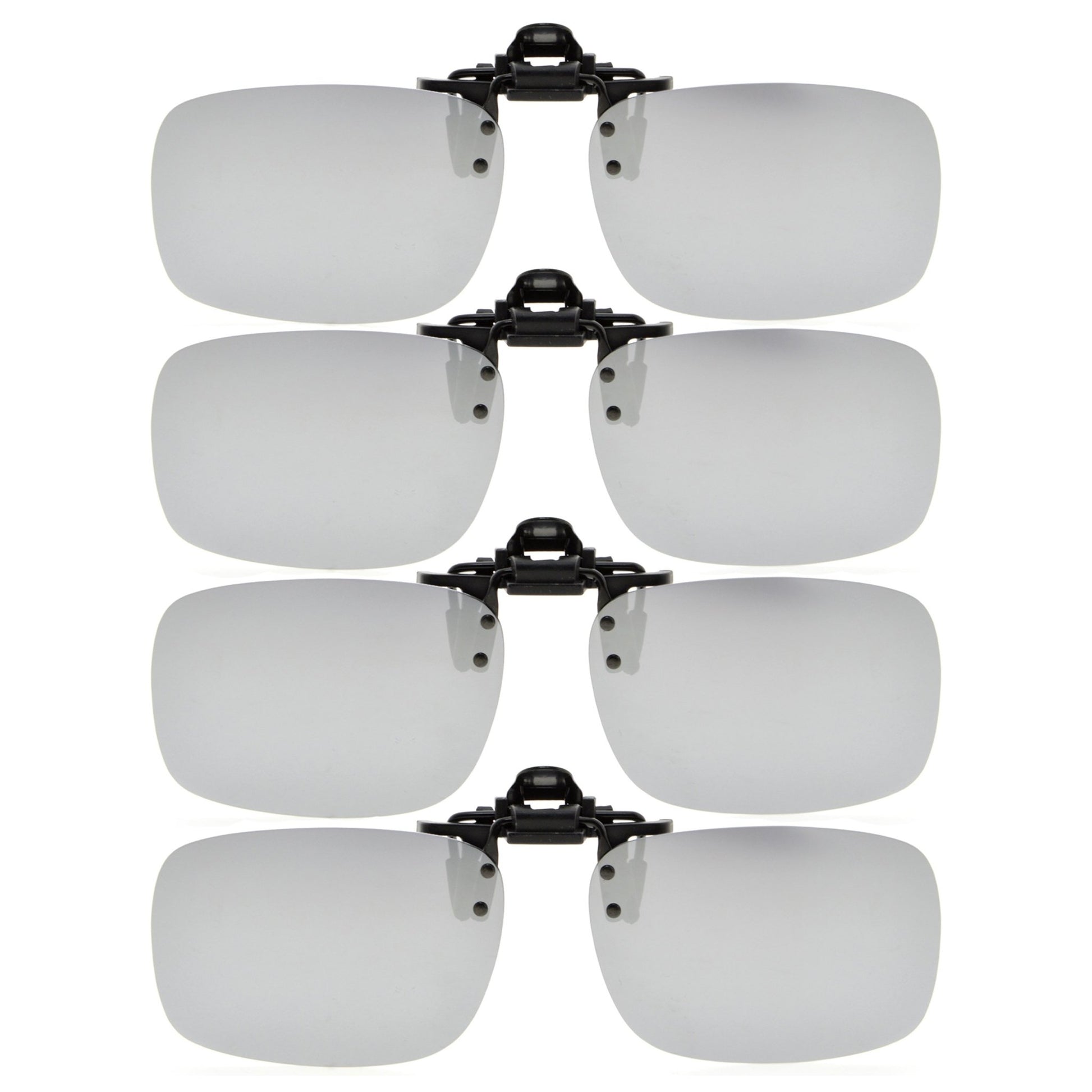 Rectanlge Sunglasses Flip up Polarized Silver Mirror JQ3