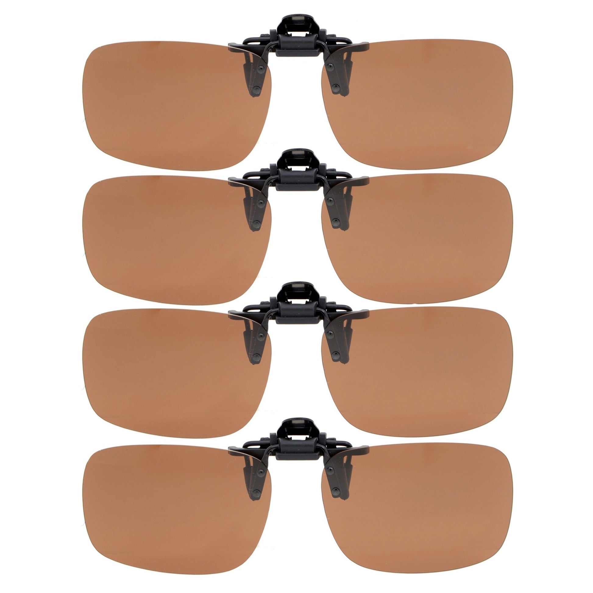 Rectanlge Sunglasses Clip On Polarized Brown JQ3