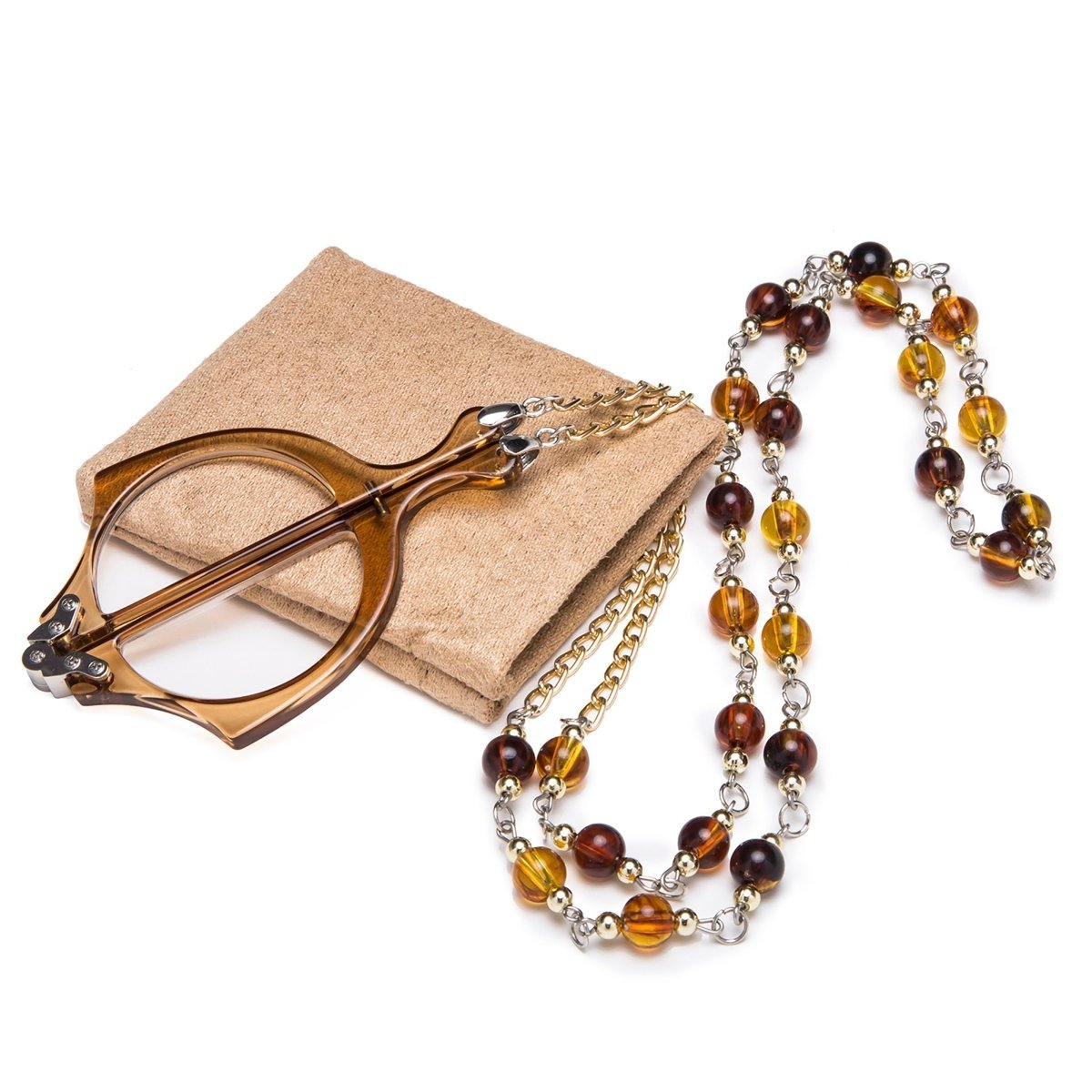 Folding Reading Glasses with Chain for Women R153eyekeeper.com