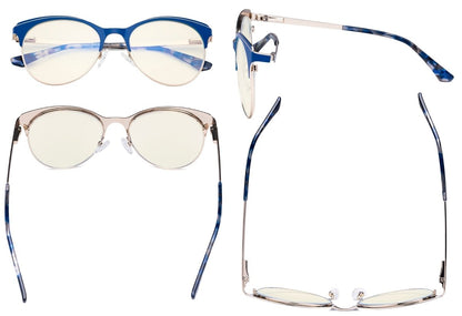 Full-rim Blue Light Filter Eyeglasses Women LX19042-BB40eyekeeper.com