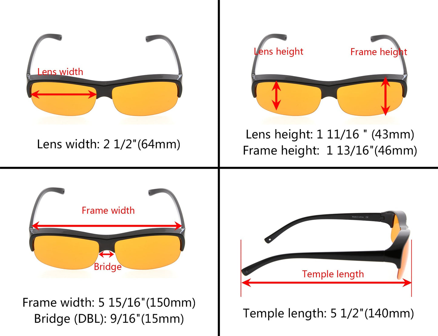 Half Rim Fitover Computer Eyeglasses for Women Men DSXM1801