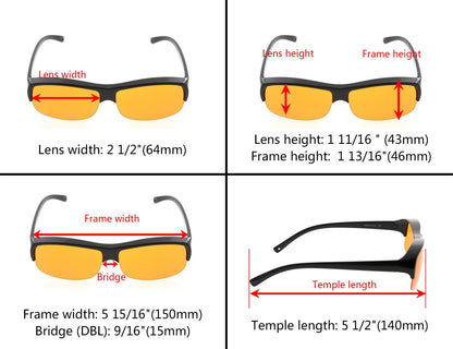 Half Rim Fitover Computer Eyeglasses for Women Men DSXM1801