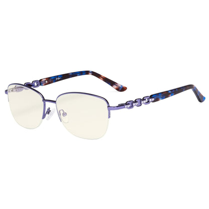 Half-rim Stylish Blue Light Filter Reading Glasses LX17016
