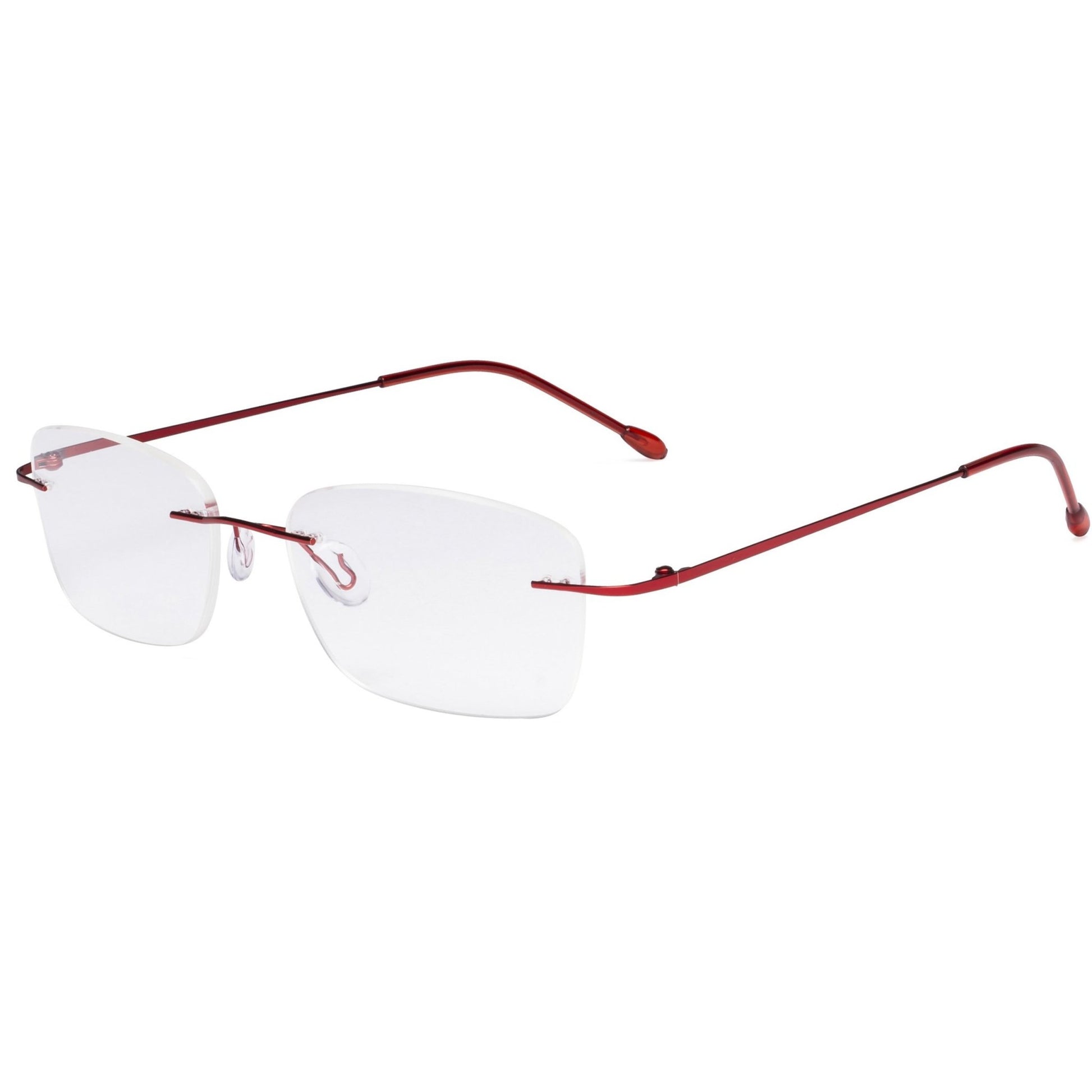 Rimless Reading Glasses Red RWK9905