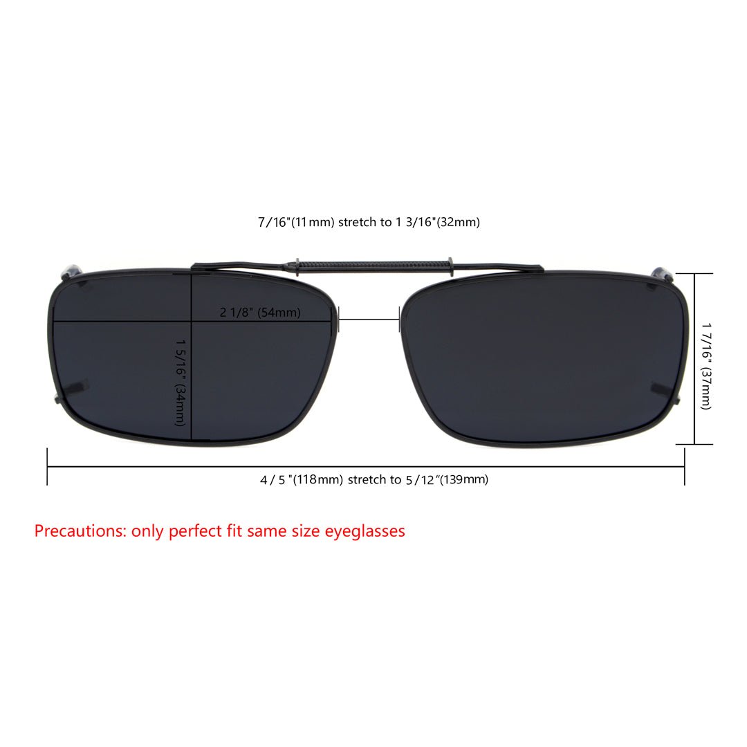 Metal Frame Polarized Lens Clip on Sunglasses C61(54MMx34MM)eyekeeper.com