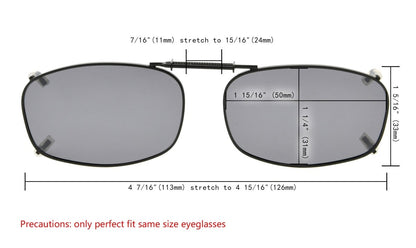 Metal Frame Polarized Lens Clip on Sunglasses C79(50MMx31MM)eyekeeper.com