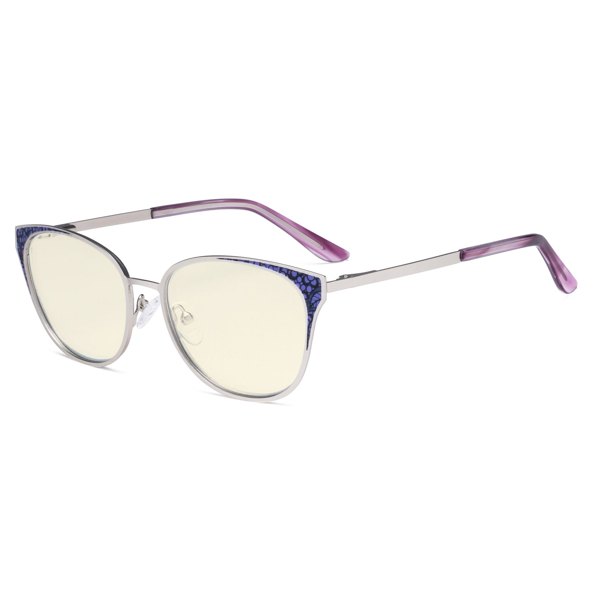 Butterfly Design Computer Eyeglasses Silver LX19045-BB40