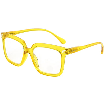 Large Frame Reading Glasses Yellow R2108