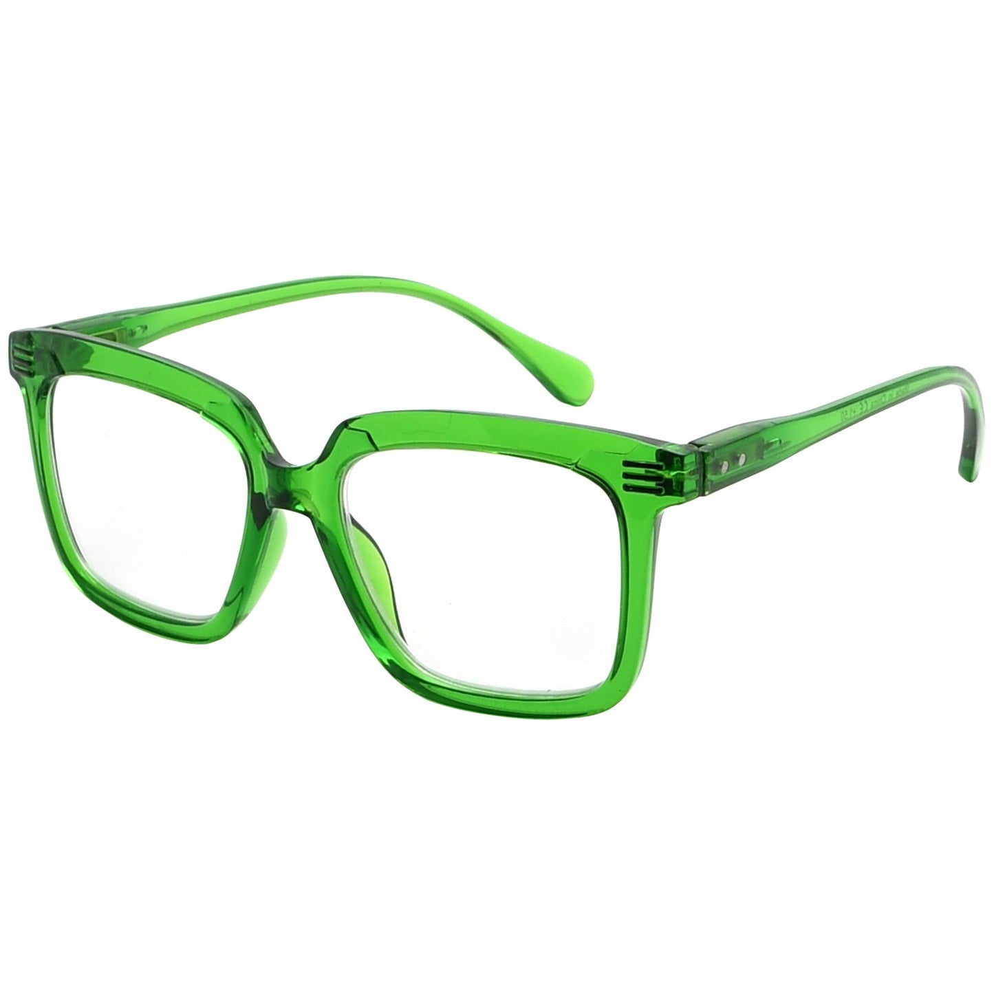 Large Frame Reading Glasses Green R2108